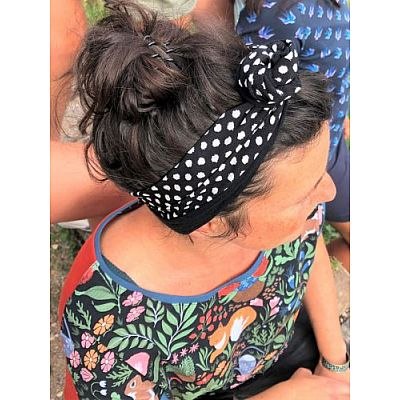 Bandeau pois noir et blanc