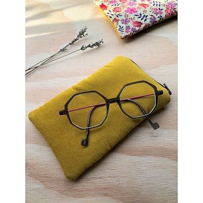 Pochette velours jaune